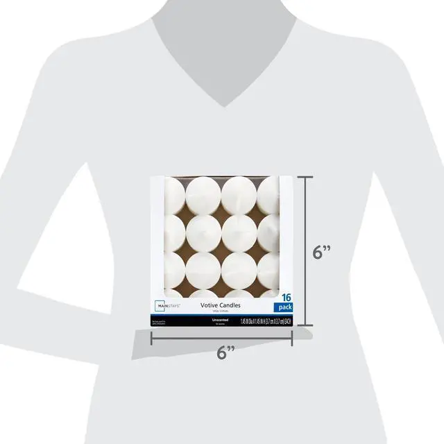 Alt view image 6 of 6 - Mainstays Unscented Votive Candles, White, 16 Count