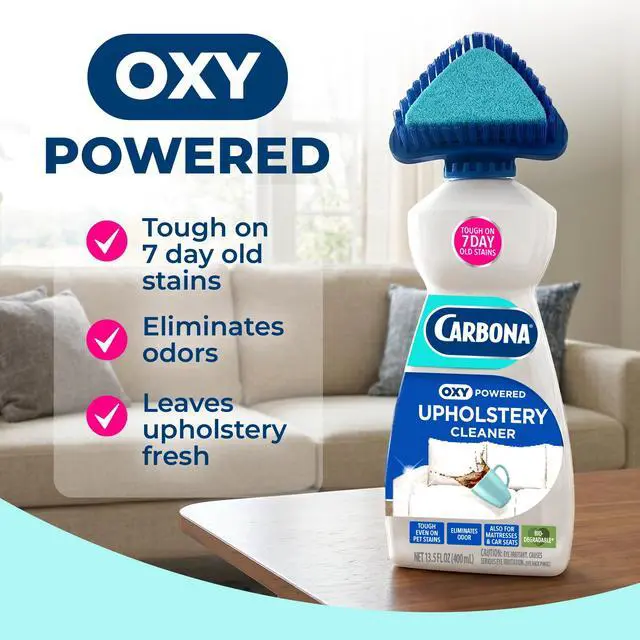 Alt view image 7 of 7 - (2 pack) Carbona Oxy-Powered Upholstery Cleaner, Stain Remover with Brush & Sponge, 13.5 fl oz