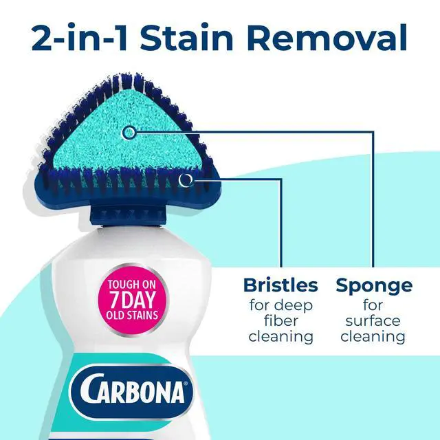 Alt view image 5 of 7 - (2 pack) Carbona Oxy-Powered Upholstery Cleaner, Stain Remover with Brush & Sponge, 13.5 fl oz