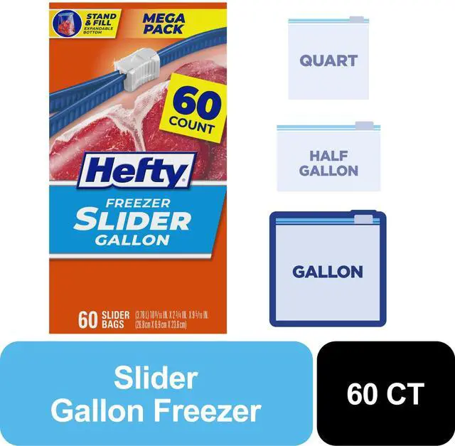 Main image of Hefty Slider Gallon Freezer Bags, 60 Count