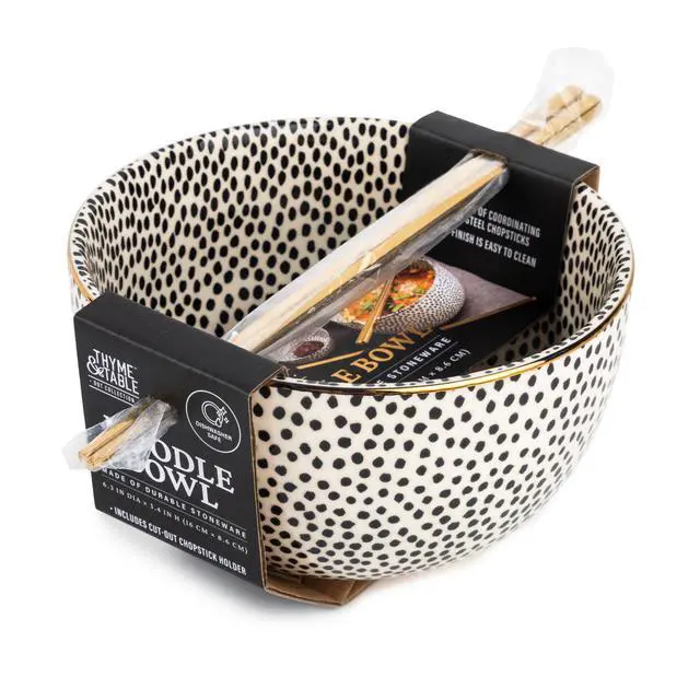 Alt view image 4 of 5 - Thyme & Table Stoneware Ramen Noodle Bowl, Dot