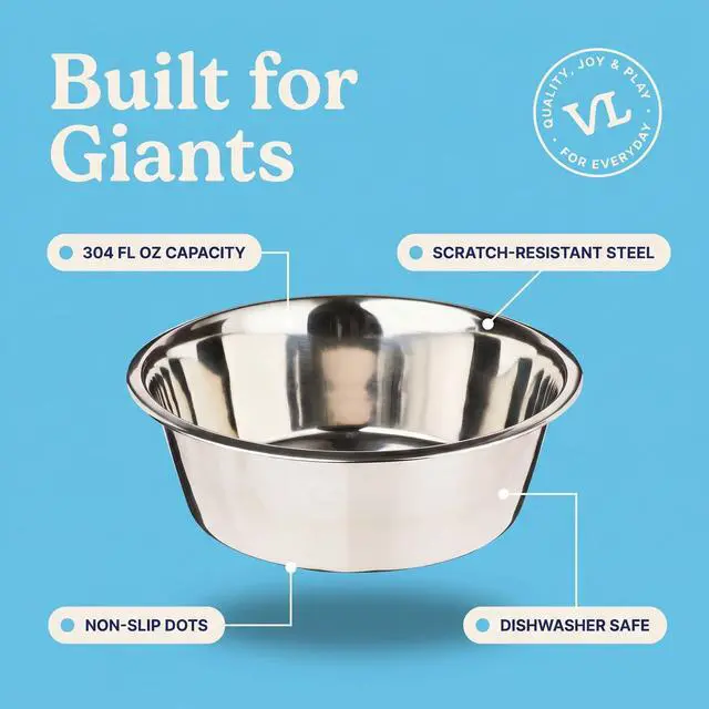 Alt view image 4 of 7 - Vibrant Life Extra Large 38-Cup Stainless Steel Pet Bowl, Silver