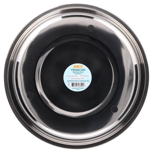 Alt view image 2 of 7 - Vibrant Life Extra Large 38-Cup Stainless Steel Pet Bowl, Silver