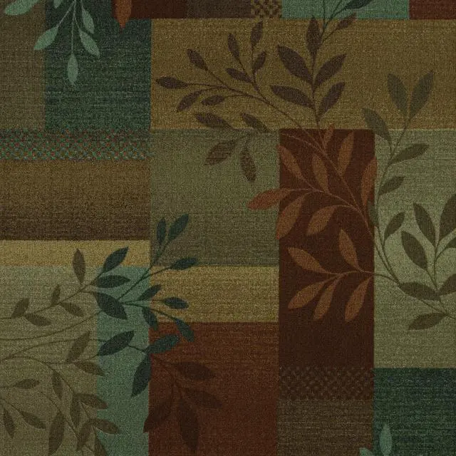 Alt view image 5 of 6 - Mainstays Leaf Block Multicolor Indoor Accent Rug, 1 ft 8 in x 2 ft 10 in