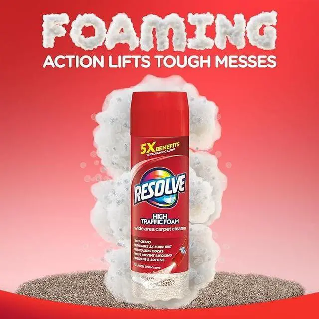 Main image of Resolve High Traffic Carpet Stain Cleaner Solution and Odor Remover Foam, 22 oz