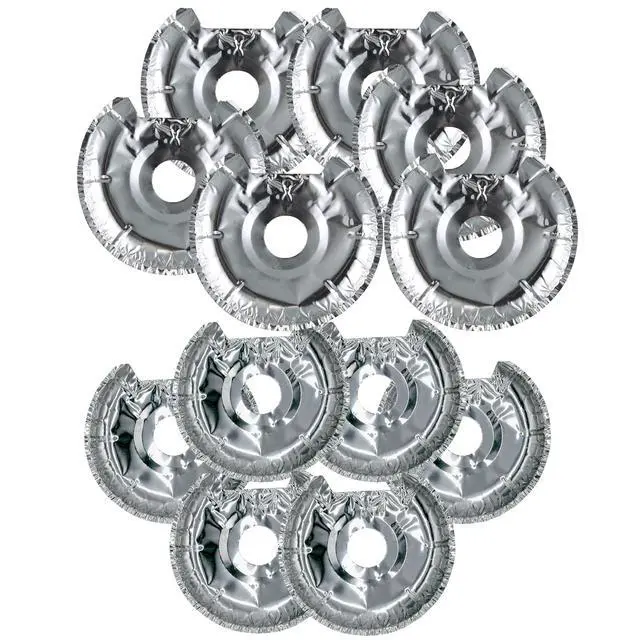 Alt view image 4 of 7 - (3 pack) Mainstays R101F12 Disposable Foil Drip Pan Liners for Electric Stoves - 12 Pack