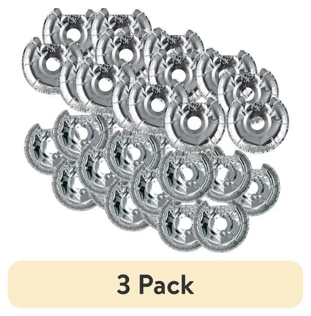 Alt view image 5 of 7 - (3 pack) Mainstays R101F12 Disposable Foil Drip Pan Liners for Electric Stoves - 12 Pack