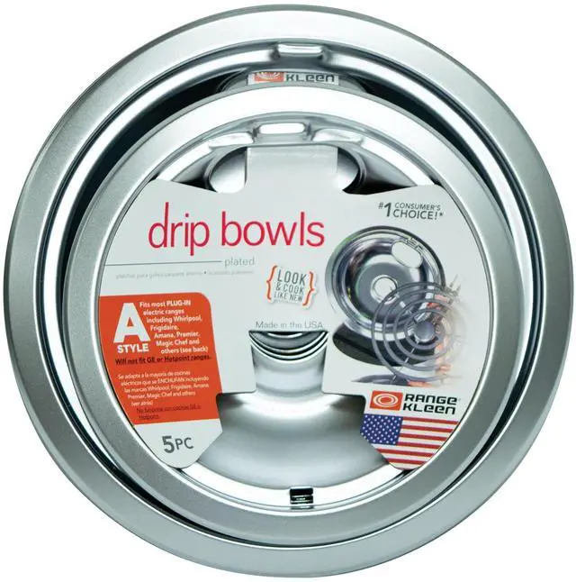 Main image of Range Kleen 12565X Economy Style A Chrome Plated Drip Bowls, 5 Pack