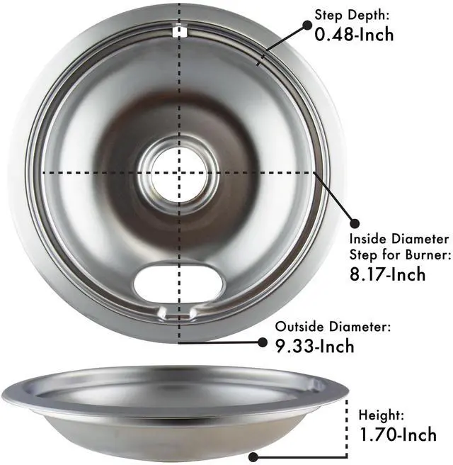 Alt view image 3 of 5 - Range Kleen 12565X Economy Style A Chrome Plated Drip Bowls, 5 Pack