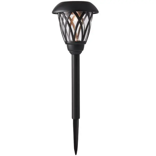 Alt view image 2 of 7 - Mainstays Solar Powered Black Lattice LED Walkway Light with Glass Lens, 8 Lumens