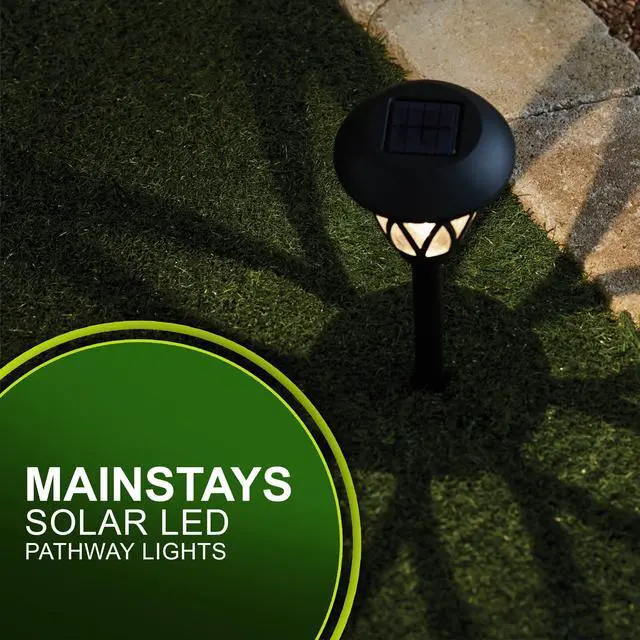 Alt view image 6 of 7 - Mainstays Solar Powered Black Lattice LED Walkway Light with Glass Lens, 8 Lumens