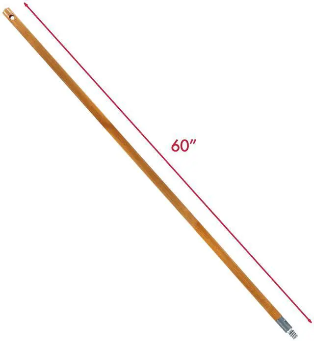Alt view image 6 of 7 - Libman Hardwood Broom Handle with Zinc Screw-In - 60 Inch Length, Brown Wood