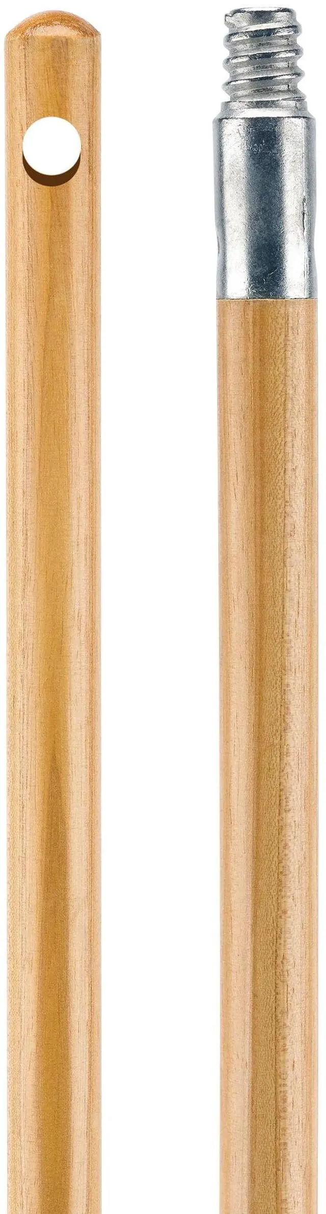 Alt view image 3 of 7 - Libman Hardwood Broom Handle with Zinc Screw-In - 60 Inch Length, Brown Wood