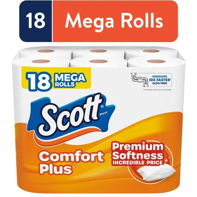 Alt view image 4 of 7 - Scott ComfortPlus Toilet Paper, 18 Mega Rolls