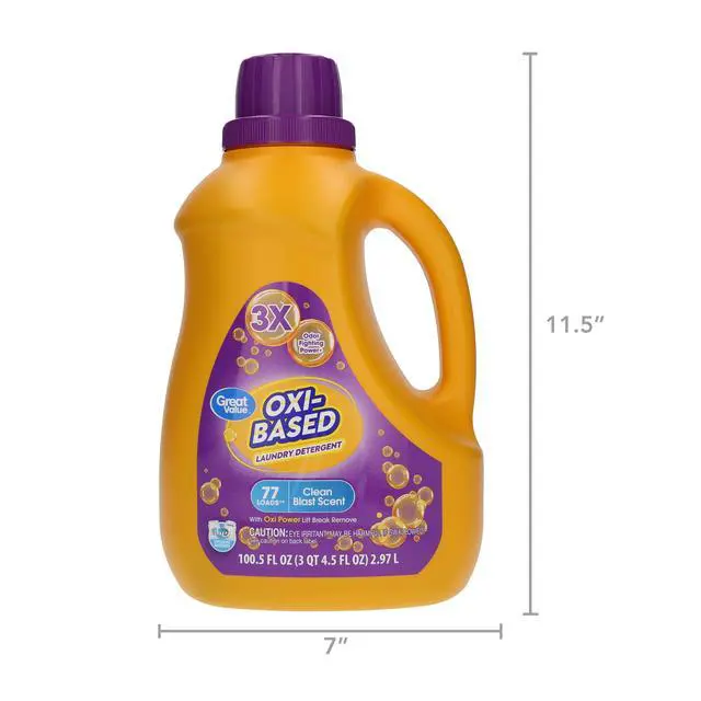 Alt view image 4 of 5 - Great Value Oxi-Based Laundry Detergent, Clean Blast, 100.5 fl oz, 77 Loads