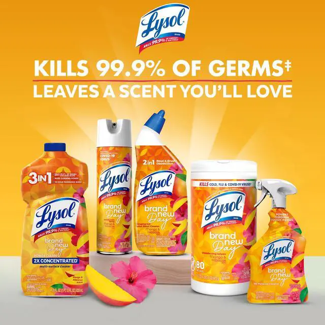 Alt view image 6 of 7 - (2 pack) Lysol Brand New Day All Purpose Cleaner Mango & Hibiscus, Deep Clean 32 fl oz