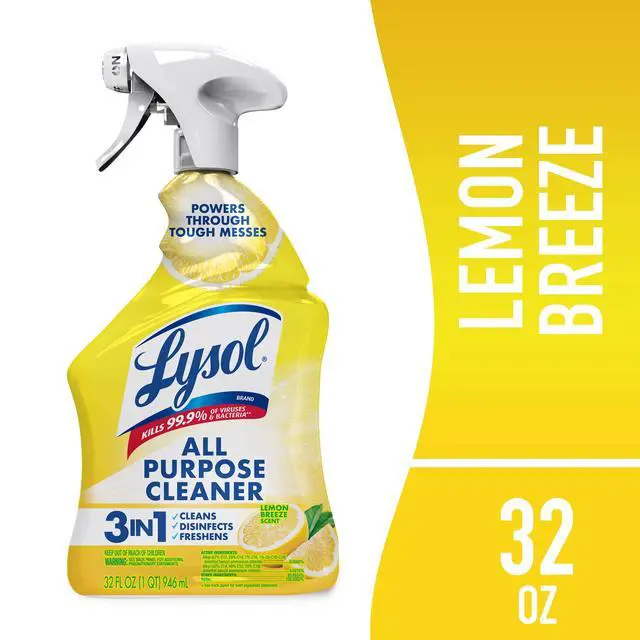 Alt view image 2 of 6 - (3 pack) Lysol® All Purpose Cleaner Sanitizing and Disinfecting Spray Lemon Breeze Scent, 32 oz, Bottle