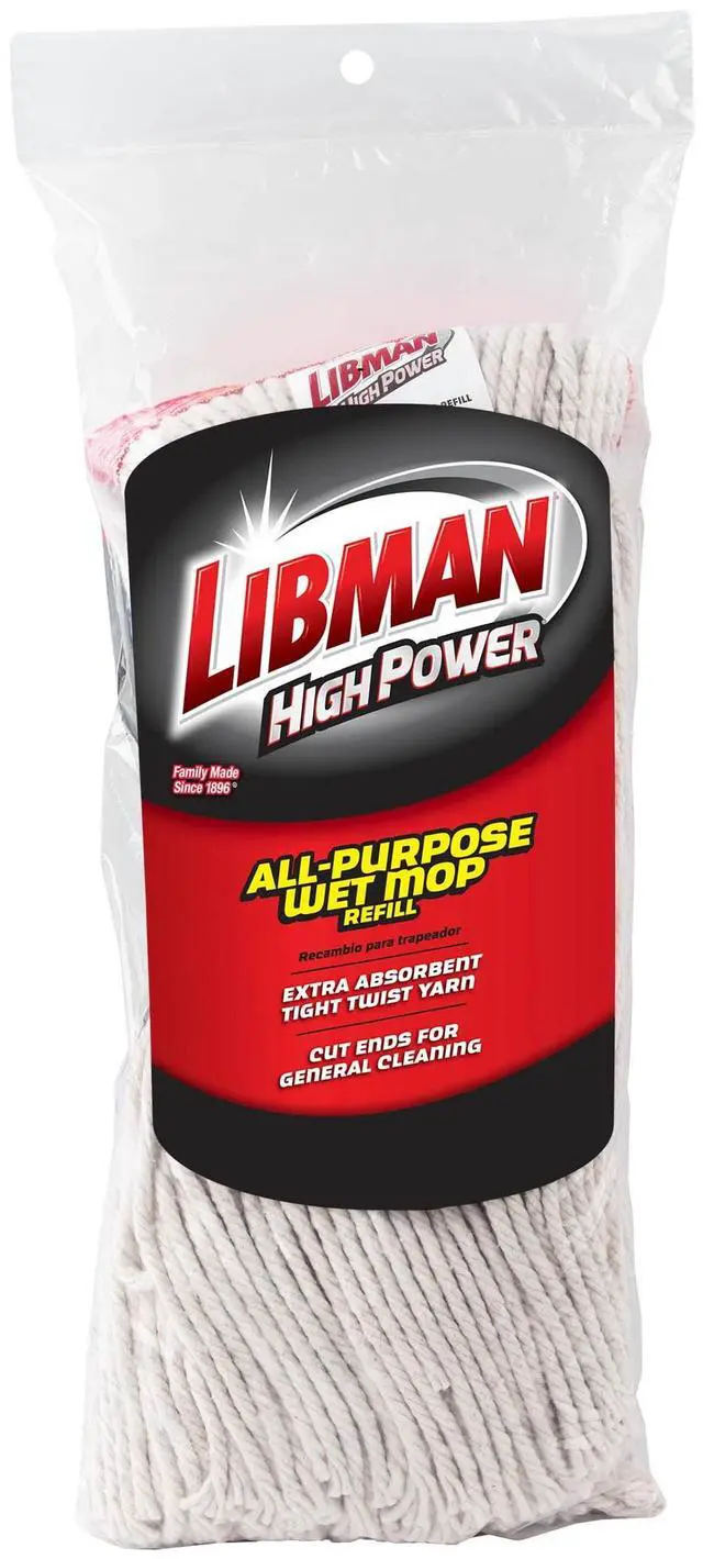 Main image of Libman Heavy Duty Cut-End Cotton & Polyester Wet Mop Refill with Clip Attachment