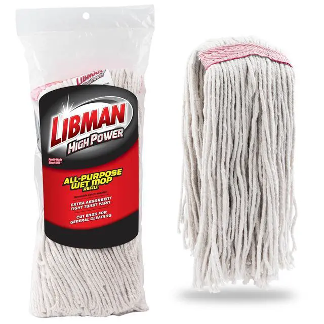 Alt view image 5 of 6 - Libman Heavy Duty Cut-End Cotton & Polyester Wet Mop Refill with Clip Attachment