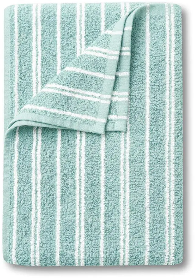 Alt view image 3 of 6 - Mainstays Basic Striped Bath Towel, Aqua