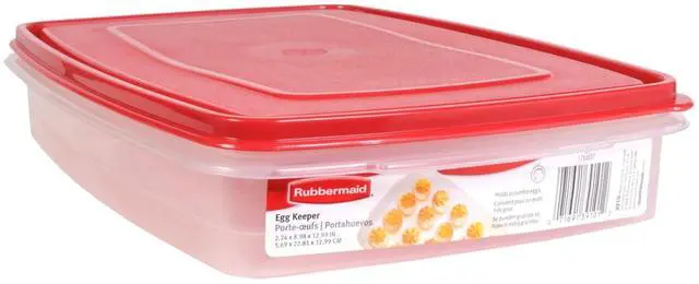 Alt view image 2 of 6 - Rubbermaid Egg Keeper Food Storage Container, Clear/Red, 1 Count