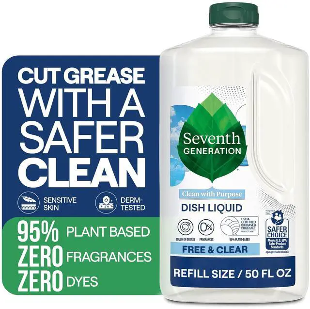 Main image of Seventh Generation Dish Soap Liquid, Fresh Free and Clear, 50 fl oz Refill