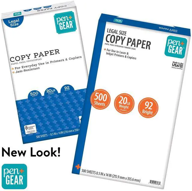 Alt view image 3 of 6 - Pen+Gear Copy Paper, 8.5" x 14", 92 Bright, White, 20 lb., 1 Ream (500 Sheets)