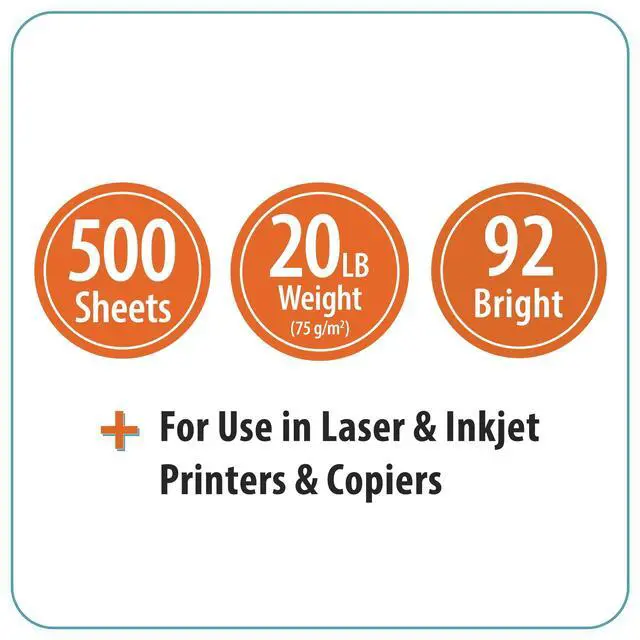 Alt view image 2 of 6 - Pen+Gear Copy Paper, 8.5" x 14", 92 Bright, White, 20 lb., 1 Ream (500 Sheets)