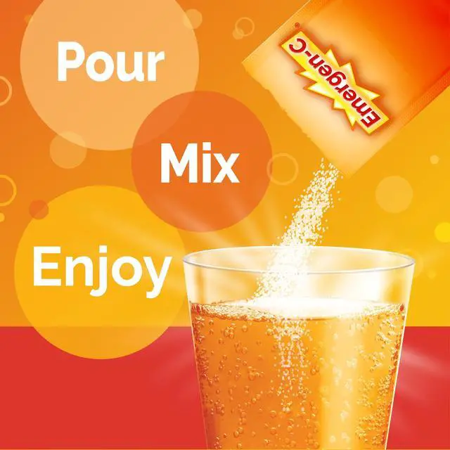 Alt view image 2 of 6 - Emergen-C 1000Mg Vitamin C Powder for Immune Support Super Orange - 30 Ct