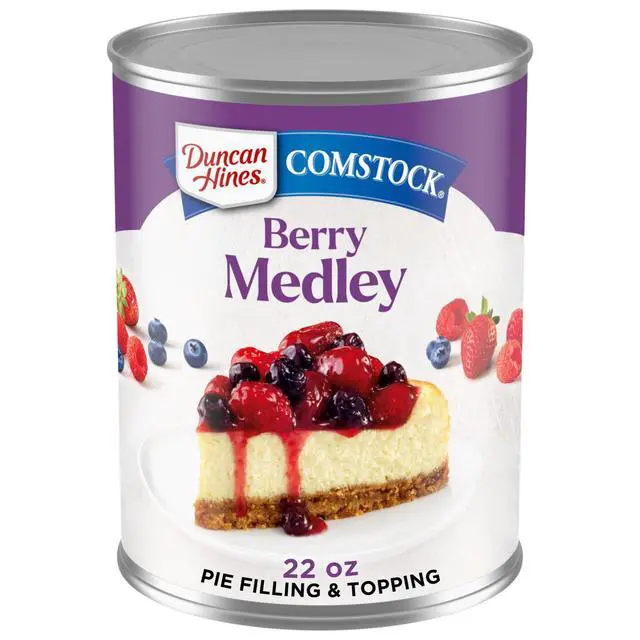 Alt view image 6 of 7 - (2 pack) Duncan Hines Comstock, Berry Medley Pie Filling and Topping, 22 oz.