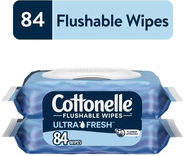 Main image of Cottonelle Ultra Fresh Flushable Wet Wipes, 2 Flip-Top Packs