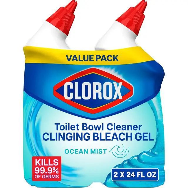 Alt view image 3 of 6 - Clorox Toilet Bowl Cleaner Clinging Bleach Gel, Ocean Mist, 24 fl oz, 2 Pack