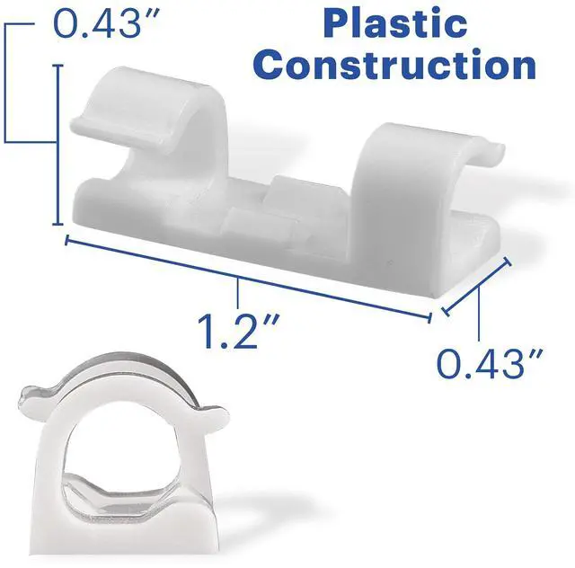 Alt view image 7 of 7 - onn Peel and Stick Adhesive Cable Management Clips, 24 Count