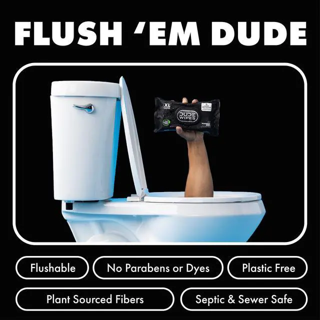 Alt view image 4 of 6 - DUDE Wipes Odor Destroyer Flushable Wipes, XL Wet Wipes, Deodorizing with Clean Scent, 48 Count, 2 Pack