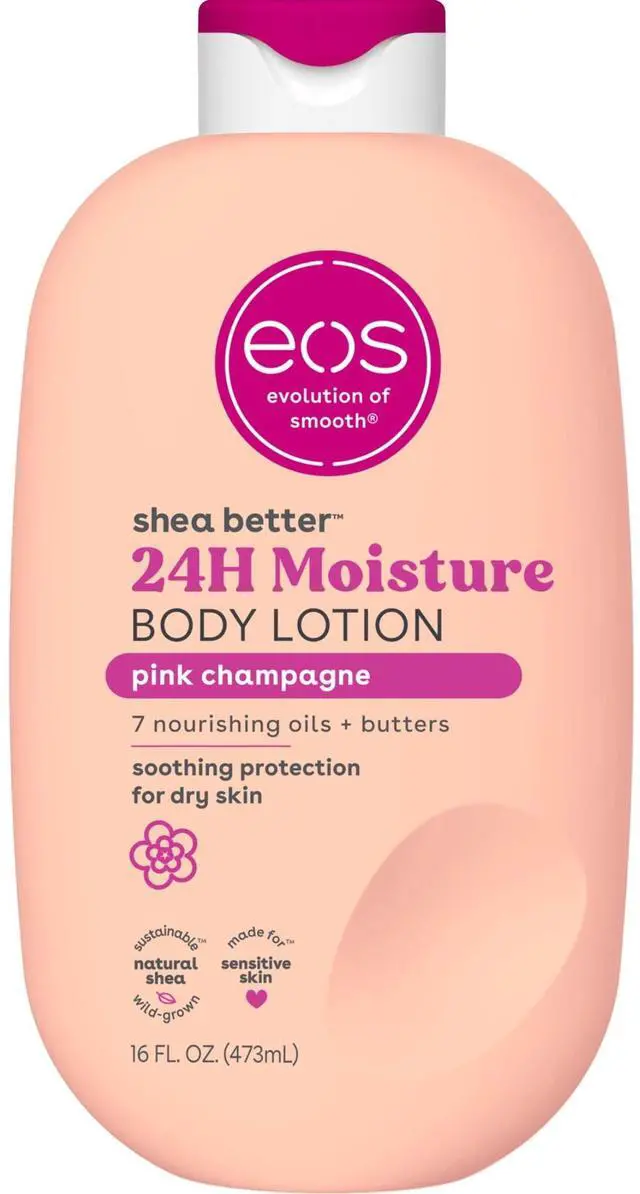 Main image of eos Shea Better Body Lotion for Dry Skin, Pink Champagne, 16 fl oz