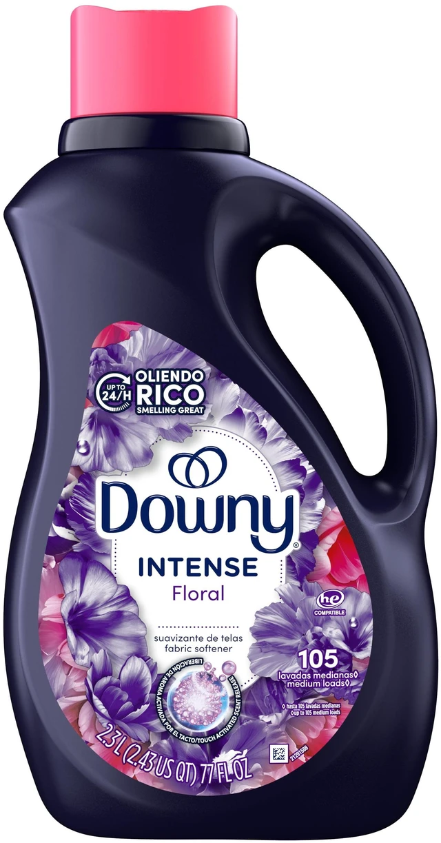 Main image of Downy Intense Liquid Fabric Softener and Conditioner, Floral Scent, 77 fl oz, 105 Loads