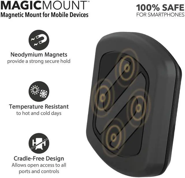Alt view image 6 of 6 - Scosche MAGWDM Magic Mount Magnetic Car Windshield or Dash Phone Mount 360 Degree, Black