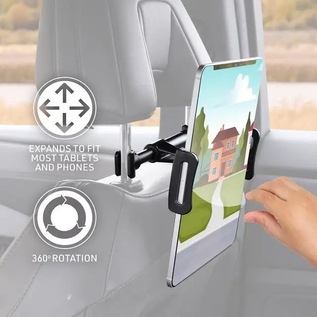Alt view image 6 of 6 - Monster Universal Backseat Headrest Tablet Mount - Keep Passengers Entertained on the Go!