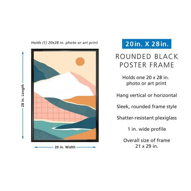 Alt view image 5 of 6 - Mainstays 20 x 28 Black Rounded Picture Frame