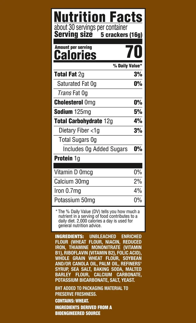 Alt view image 4 of 5 - (3 pack) Premium Saltine Crackers, with Whole Grain Wheat, Lunch Snacks, 1.06 lb