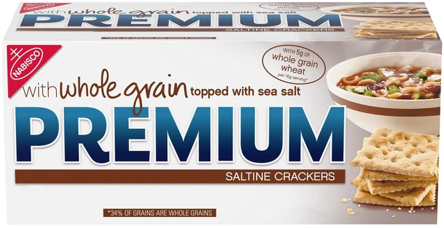 Alt view image 5 of 5 - (3 pack) Premium Saltine Crackers, with Whole Grain Wheat, Lunch Snacks, 1.06 lb