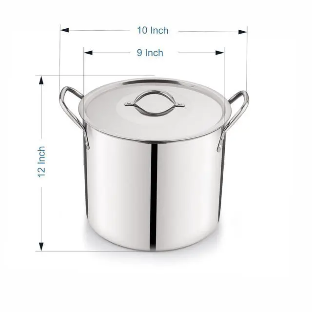 Alt view image 6 of 6 - Mainstays 12-Qt Stainless Steel Stock Pot with Metal Lid