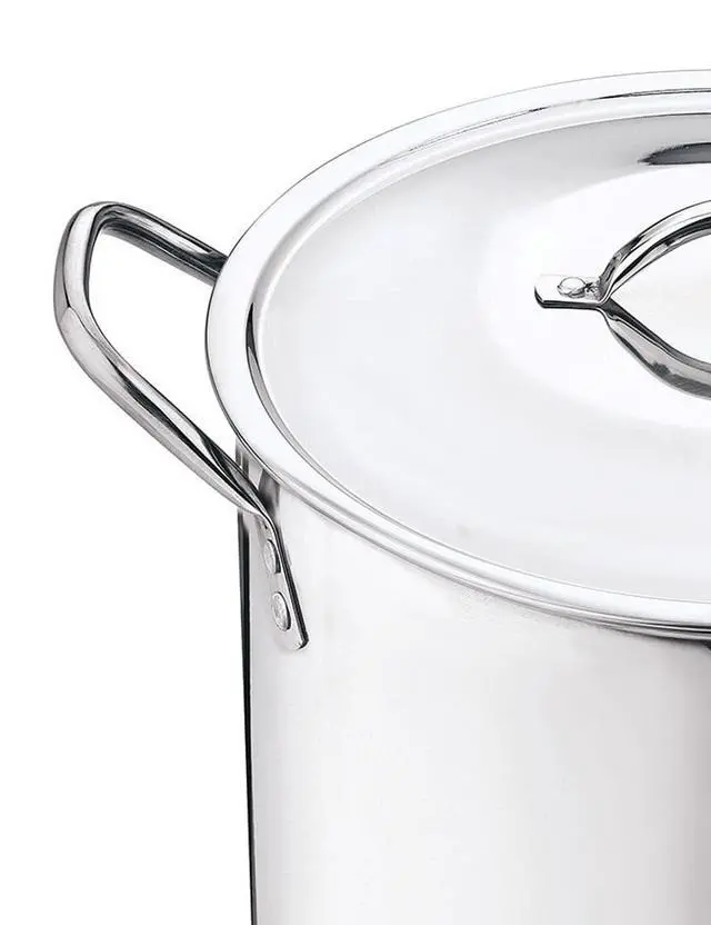 Alt view image 4 of 6 - Mainstays 12-Qt Stainless Steel Stock Pot with Metal Lid