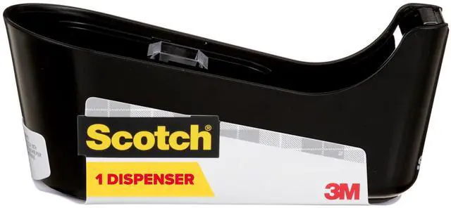Main image of Scotch Desktop Tape Dispenser, Black, Holds 1" Core Tape, 1 Dispenser