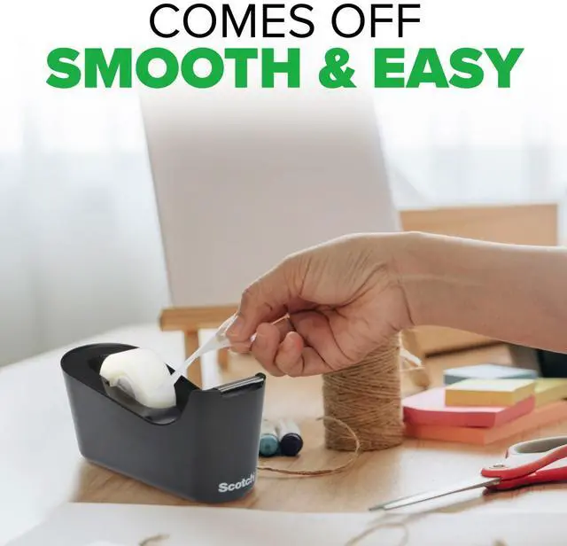 Alt view image 2 of 7 - Scotch Desktop Tape Dispenser, Black, Holds 1" Core Tape, 1 Dispenser