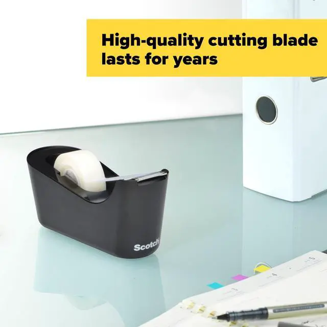 Alt view image 6 of 7 - Scotch Desktop Tape Dispenser, Black, Holds 1" Core Tape, 1 Dispenser