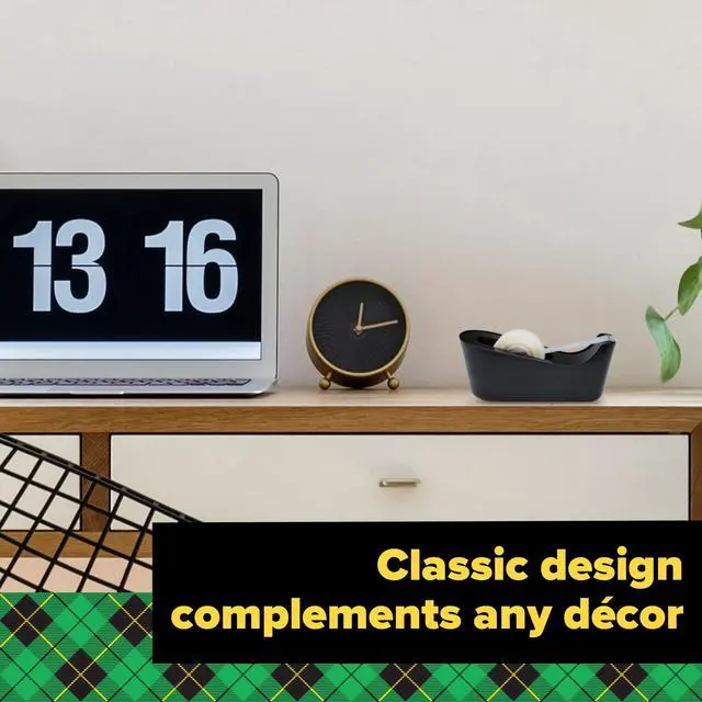 Alt view image 3 of 7 - Scotch Desktop Tape Dispenser, Black, Holds 1" Core Tape, 1 Dispenser