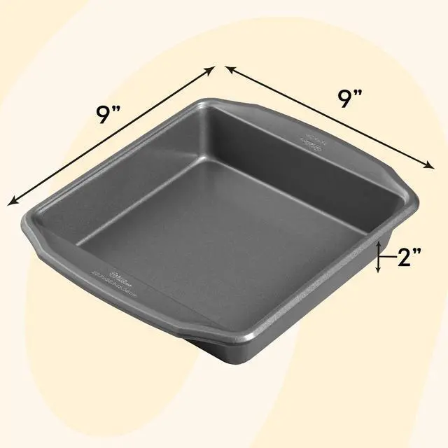Alt view image 4 of 5 - Wilton Premium 9X9 Non-Stick Steel Square Cake Baking Pan Brownies Cornbread, Packaging May Vary
