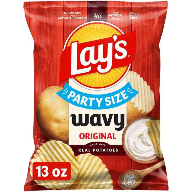 Alt view image 4 of 6 - Lay's Wavy Original Potato Chips, Party Size, 13 oz Bag