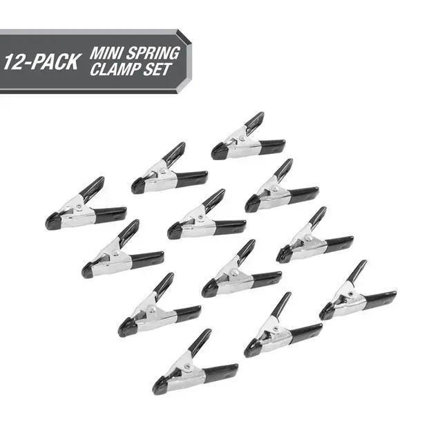 Alt view image 3 of 7 - Hyper Tough 12-Piece Mini Metal Spring Clamp Set